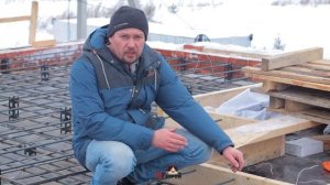 Монолитное перекрытие зимой Арматура Греющий кабель Монолитная плита перекрытия Шаг за шагом Часть2