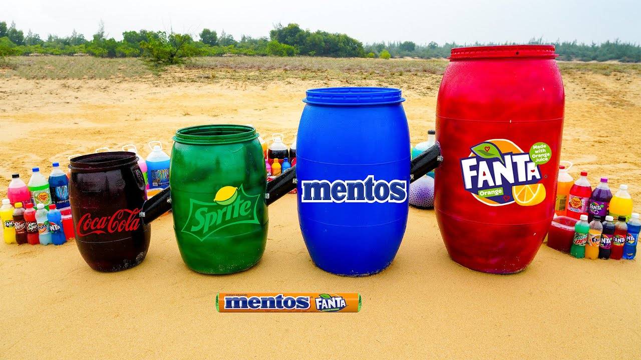 ЭКСПЕРИМЕНТИРУЙТЕ: Coca-Cola, Sprite vs Mentos vs Fanta! смотреть онлайн