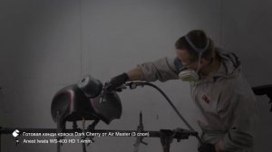 Покраска мотоцикла из красного кенди в черный цвет  'Кенди на черное' / Candy paint on black