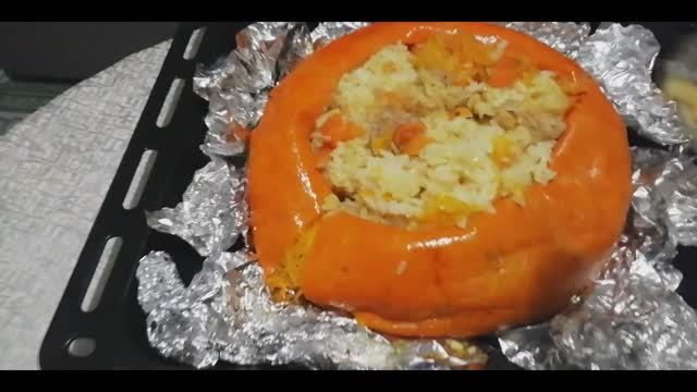 Приготовление плова в тыкве