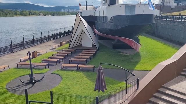 Летняя поездка из Иркутск в Краcноярск, Караульная гора, набережная Енисея, о. Татышев.