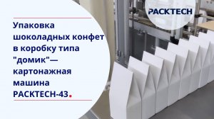 Оборудование для упаковки шоколадных конфет в коробку типа "домик"— картонажная машина PACKTECH-43