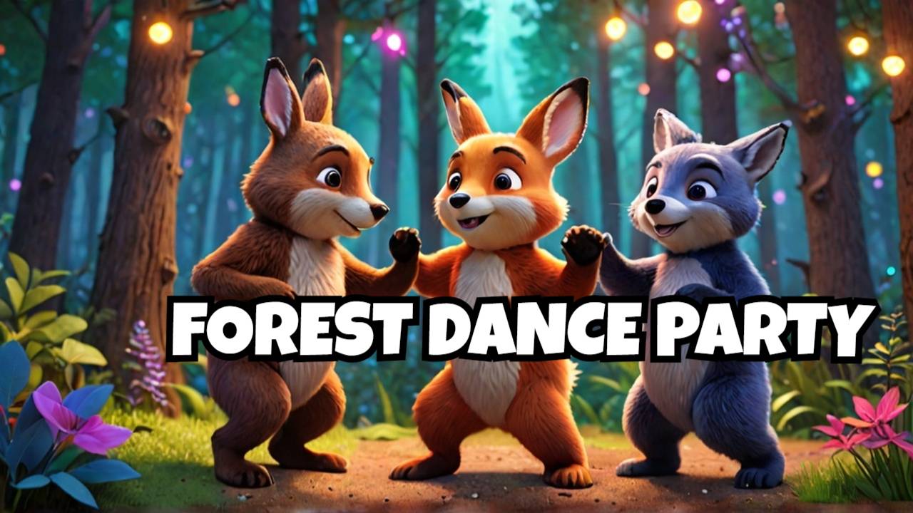 Forest Dance Party: Rabbit, Bear, and Fox Grooving to Owl DJ Beats!