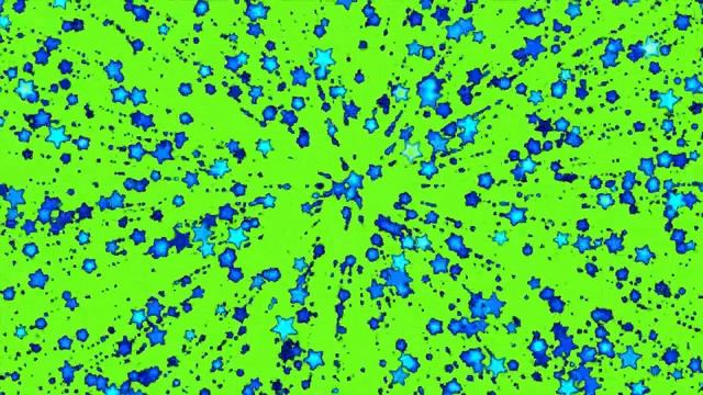Футаж на хромакее Синие мерцающие звезды, улетающие во внутрь смотреть онлайн