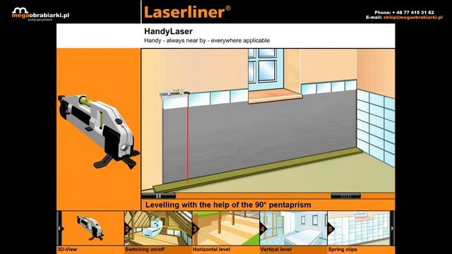 Uniwersalna poziomica laserowa HandyLaser Compact Laserliner смотреть онлайн