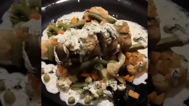 Минтай запечённый с обошами в Русской печи с сливочным соусом