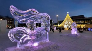 В Копейске открыли музыкальный ледовый городок