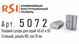 5072 | Стальной пазовый сухарь, паз 10 мм, М5