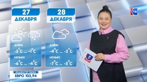 Прогноз погоды на 27 декабря