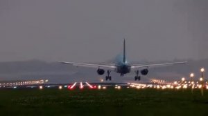 Футаж посадка самолета