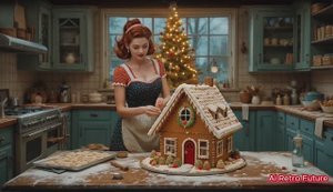 Christmas at Retro Future World - 1950s Christmas - 1950's Super Panavision 70 - An Ai Short Film