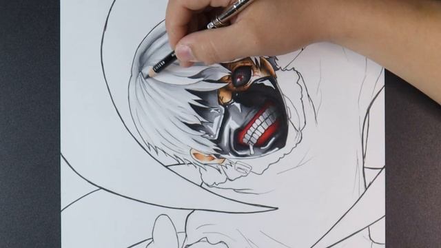 Drawing Kaneki Ken | Tokyo Ghoul | смотреть онлайн