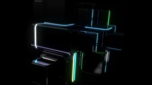 Психоделика - Заставка - Вращающаяся геометрическая неоновая форма из кубов