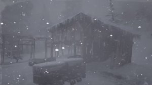 МЕТЕЛЬ возле одинокой хижины. Дует ветер. Завывает ветер. Холодные зимние звуки