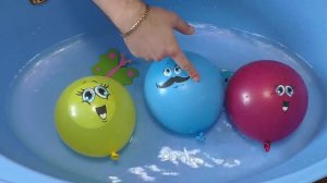 Развивающее видео Шарики с водой Песня Для детей Семья пальчиков Учим цвета Лопаем воздушные шарики