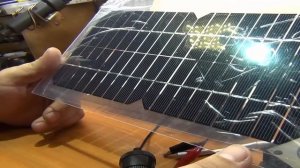 Солнечная панель из Китая относительно гибкая мощностью 5.5 Ватт 12В обзор, peling