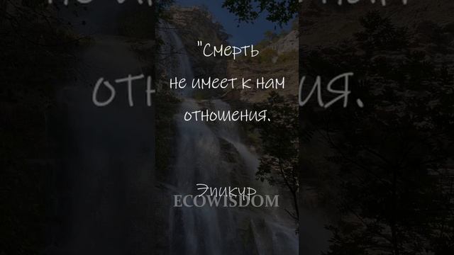 О жизни и смерти. Задумайтесь! #эпикур #ecowisdom #философия #мудрость