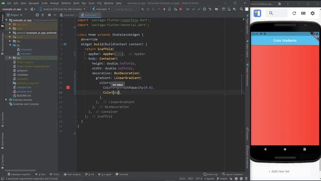 Flutter - How To Use Gradient Colors (LinearGradient, RadialGradient, SweepGradient)
