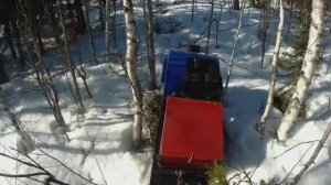Мотобуксировщик "Помор" ч.38.Покатушки по старым вырубам.Окончание сезона.