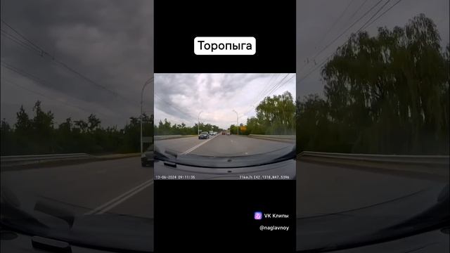 Экшен торопыга на дороге.