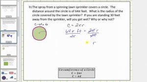 Circumference Application:  Determine the Radius