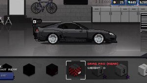 Pixel Car Racer - TOYOTA SUPRA 2JZ STREET BUILD ( Full Black )