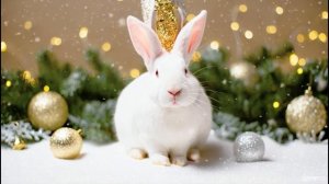 Новогодняя музыка, клип кролик. Новогодний фон. Фоновая музыка