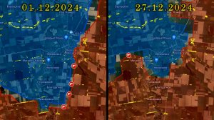 Карта боевых действий у Великой Новоселки с 1 по 27 декабря 2024 года