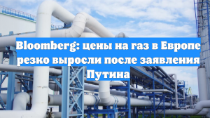 Bloomberg: цены на газ в Европе резко выросли после заявления Путина