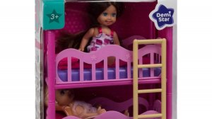 РАСПАКОВКА набора с двухъярусной кроватью Demi Star Мини-куклы. Мебель для кукольного домика!