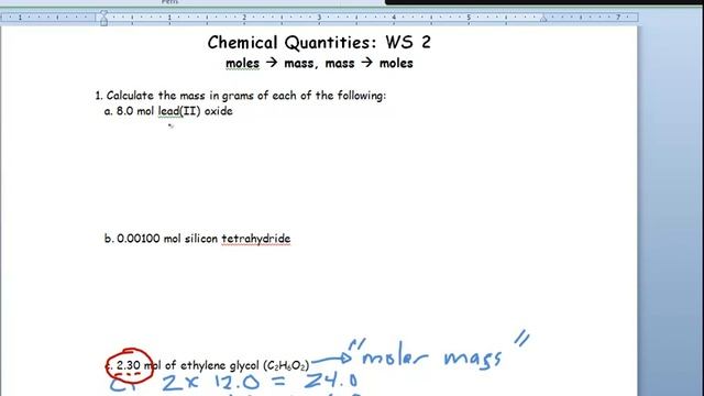 moles to mass conversions Part III смотреть онлайн