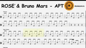 Rose, Bruno Mars - APT (ноты для барабанов)