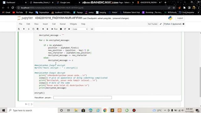 Caesar Ciper Encrypt dan Decrypt menggunakan Python
