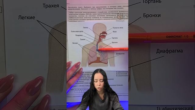 дыхательная система #биологияегэ #биология #умскул #жаннаказанская