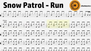 Snow Patrol - Run (ноты для барабанов)