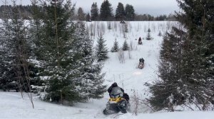 Снегоходы snowmobile Yamaha nitro и Brp SKANDIC в гору #ЗапрудКлуб