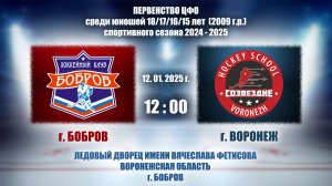 12.01.2025_12.00(МСК)_2009 г.р._ХК "БОБРОВ" (г. Бобров) - ХК "СОЗВЕЗДИЕ" (г. Воронеж)