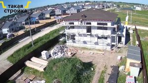 Таймлапс строительство дома из газобетона за 2 минуты. Объект Пески-1