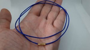 Гайтан для крестика синий шёлковый с замком закруткой. Длина 59см, ширина 1.5мм.