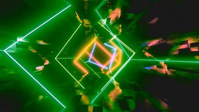 Психоделика - Заставка - Движущийся туннель с разноцветными неоновыми лучами смотреть онлайн