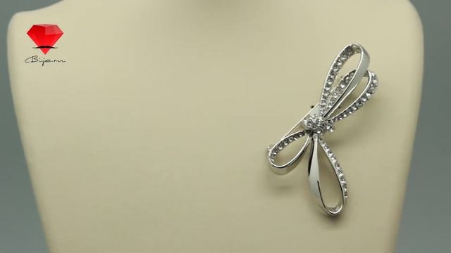 Bije.ru: Брошь в виде бантика с родиевым покрытием и фианитами Gautrudis (Гаутрудис) смотреть онлайн