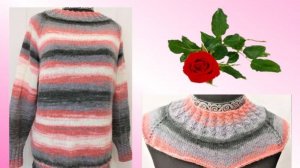 Женский пуловер спицами