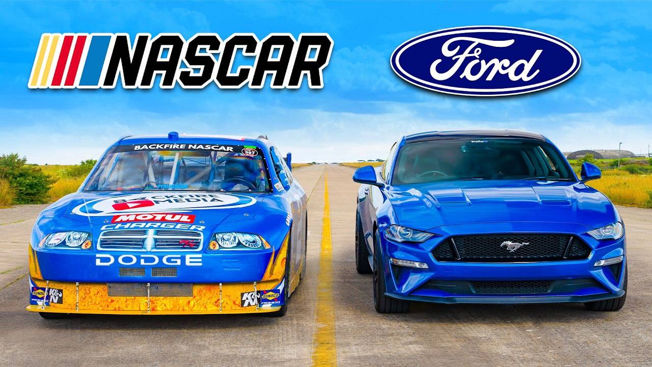 Кто победит в заезде: Dodge NASCAR или же Ford Mustang? смотреть онлайн