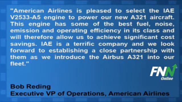 AMR Corp. Selects IAE's V2533-A5 to Power New A321 Fleet смотреть онлайн