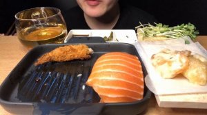 ASMR MUKBANG| GIANT SALMON SUSHI & FRIED SHRIMP & CREAM SHRIMP 대왕연어초밥 & 새우튀김 & 크림새우 먹방 ASMR