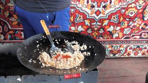 Лепешка с фаршем на садже или вкусный перекус.