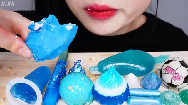 ASMR BLUE DESSERTS MUKBANG TANGHULU 파란색 음식 디저트 먹방 탕후루 デザートNACHTISCH POSTRE मीठा व्यंजन EATING SOUND
