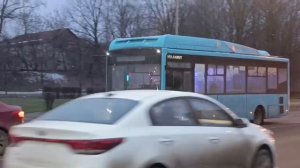 Автобусы Volgabus 4298.G4(GNG) №10233,№10228,№10221 в Москве проезжают остановку Цариков переулок