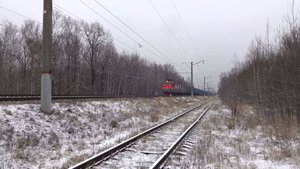 Электровоз ВЛ80с-428 с контейнерным поездом на перегоне Окская - Петряевка