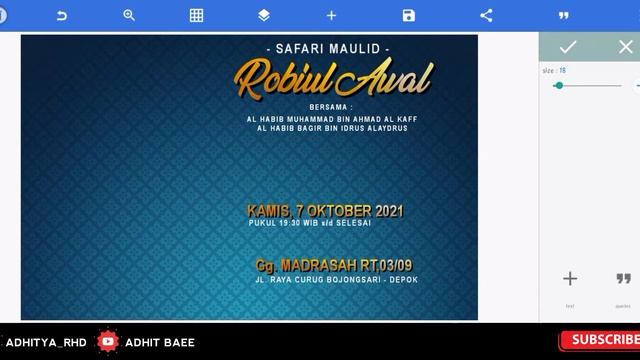 Cara Edit Pamflet Pengajian Simple Di Android,pixellab # PART 6